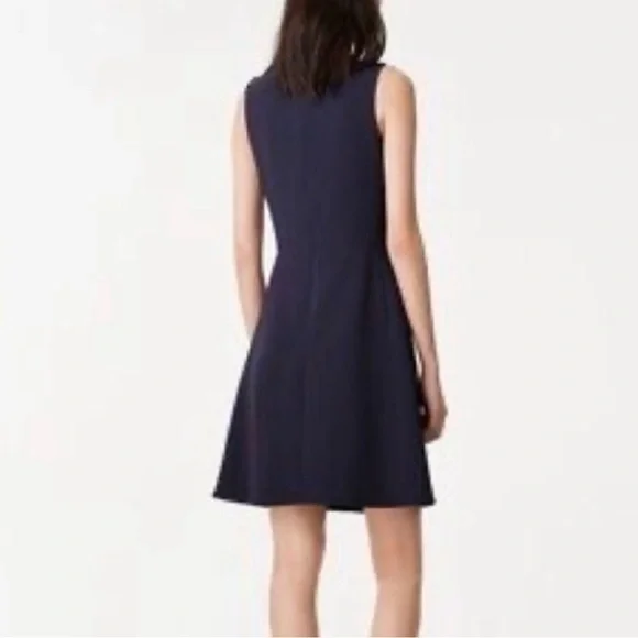 Tory Burch Erin Crepe Navy Blue Sleeveless Mini Dress Size 8 - Picture 2 of 10